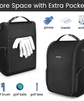 Spacious Golf Shoe Bag For Men With A Large Horseshoe Opening That Makes Shoe Stuffing A Breeze, Fits Up To Size 15 Shoes