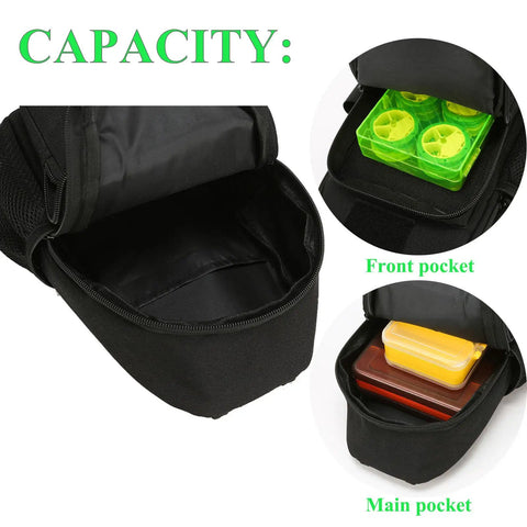 Compact Fishing Sling Bag With Rod Holder And Tackle Storage Water Resistant Nylon Crossbody Pack showing pocket capacity