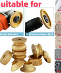 3 Inch Brazed Diamond Grinding Wheel V Shape Edge Trimming Disc For Granite Marble Porcelain Tile Quartz Polishing 75mm 15mm Thick Heavy Duty Pro Grade Steel Core 1 Pc, suitable for use with angle grinders and drills shown with material samples.