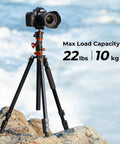 Ultra High 90 Inch Camera Tripod Kit With Flexible Legs And Patent Gimbal, 0 To 180 Degree Tilt, 360 Degree Pan, T254A7 Plus BH-28L Mount on rocks
