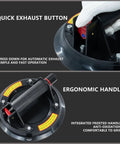 2-pack 8-inch glass suction cups, front and top views with quick-exhaust button and ergonomic handle