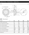 Technical drawing of Harmonic Drive Reducer SHF32 IV Strain Wave Gear Reducer for stepper motor with dimensions and specifications.