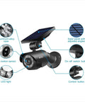 Outdoor Solar Motion Sensor Light Set Of 2 In Black With 800 Lumens 8 LED Spotlight 5W Solar Flood Light IP66 Waterproof Wireless