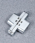 Stainless Steel Concealed Hinges 2 Pack For Buffet Tables And Counter Doors 180 Degree Folding Cross Door Hinges Silver Hidden Hardware