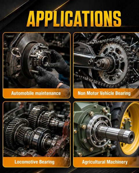 Applications of 55-In-1 Bearing Puller Set For Auto, Bike, And Industrial Repair in different machinery settings.