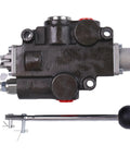 JZGRDN four-way hydraulic control valve RD512CA5A4B1, black cast-iron body with lever, 3/4 in NPT in/out ports