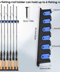 Durable Wall Mount Fishing Rod Holders 1 Pair Vertical Blue Rod Racks For Garage Or Boat Holds Up To Six Poles EVA Foam Grips