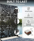 Outdoor Metal Privacy Screen 72 Inch Freestanding Divider Panel With Laser Cut Tropical Leaf Design Weatherproof Steel Garden Fence