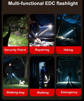 Rechargeable Pocket EDC Flashlight 500 Lumens Dual LED Keychain Light For Work Running Walking Camping Fishing Hiking Dog Emergency Compact Lightweight Everyday Carry Must Have for security patrol, repairing, hiking, walking dog, and emergencies.
