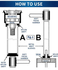 Guide demonstrating use of 37 Piece Sealed Bearing Mounting Kit With Oil Seal Installation Tools, showing bearings and seals installation.