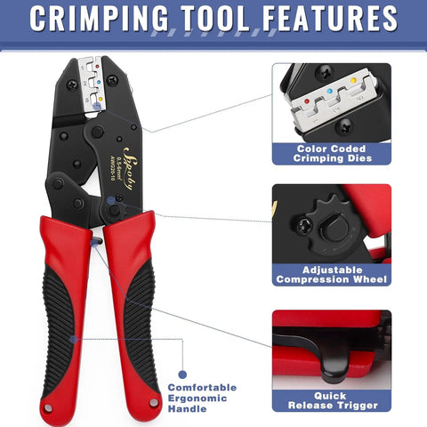 Professional Crimping Tool For Heat Shrink Connectors With 210 Marine Grade Heat Shrink Butt Connectors features