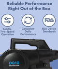 Portable Battery Powered ULV Fogger With Adjustable Droplet Size, black color, 1 liter tank, FDA device, side view