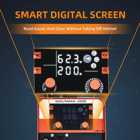 Smart digital screen of Super Cool 4 In 1 Portable Welding Machine That Gets The Job Done With Gasless Flux Core Mig