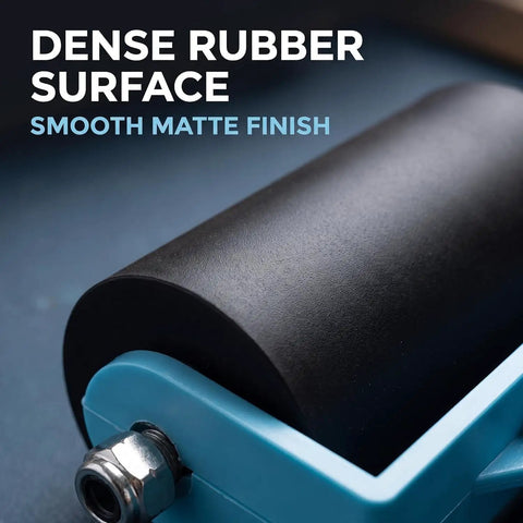 Close-up of the Straight Fire Blue Diamond Painting Roller Tool For Crystal Art Pressing, featuring a dense rubber surface.