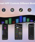 Programmable LED Sign With Flexible Matrix Panel USB 5V Powered App Control displaying colorful text and animations with app interface