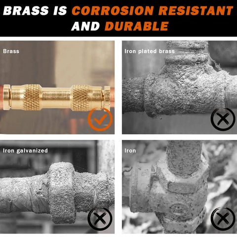 One Quarter Inch Air Brake Line Fitting Push To Connect Brass DOT Approved CA360 Pneumatic Fitting For Truck Trailer And Auto Maintenance Built Tough Corrosion Resistant High Temp Tolerant brass fitting on air line, corrosion resistance comparison