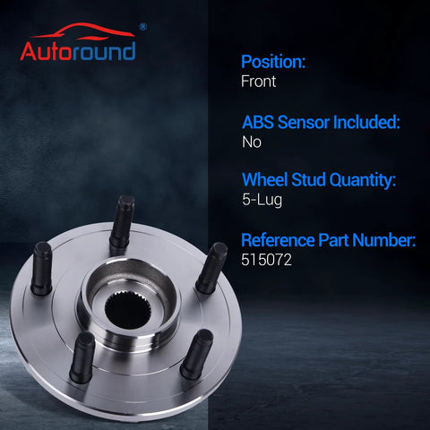 Front Wheel Bearing And Hub Assembly Two Pack For Dodge Ram 1500 2002 2003 2004 2005 2006 2007 2008 5 Lug 2 Wheel ABS