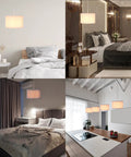 Game Changing Plug In Pendant Light With Adjustable Fifteen Foot Rope Cord And Chill Linen Fabric Shade On Off Switch, showcased in various living spaces.