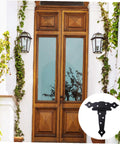 HAKIDZEL strap door hinge, black-painted wrought iron, heavy-duty decorative hinge for doors