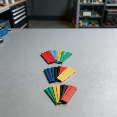 Massive 164 Piece Heat Shrink Tubing Kit With Polyolefin Wire Sleeves Electric Insulation In 5 Vibrant Colors Perfect For All Your Wiring Repairs And Diy Electrical Projects To Keep Your Connections Safe And Secure, color samples