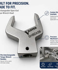 Heavy Duty Swappable Torque Wrench Head Built Tough Precision Steel Spanner For Tube Nuts And Hydraulic Fittings, close-up view.