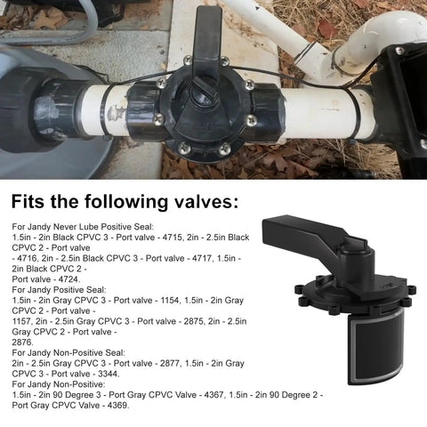 2 Port 3 Port Pool Valve Rebuild Kit for Jandy Gray Valves 4715 4716 4717 installed on plumbing system