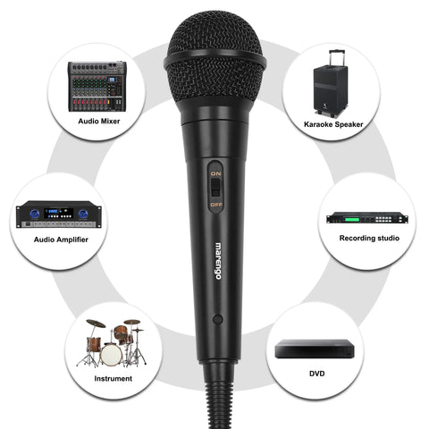 Handheld Wired Cardioid Dynamic Microphone With 13ft Cable And On Off Switch For Live Gigs Karaoke Machines Speakers Amps