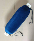 Hella Durable Inflatable Boat Fender Wrapped In Ultra Plush Velvet Keeps Dock Scratches At Bay Adjustable Closed End Marine Sock, navy and white.