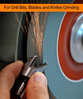 Six Inch Eighty Grit Green Silicon Carbide Bench Grinder Wheel One Half Inch Arbor Hole For Fast Metal Burr Removal And Tough Shop Builds That Smokes Through Rough Stock Like A Workhorse, grinding drill bit with sparks.