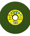 Heavy Duty 5-3/4 Inch Green Corundum Grinding Wheel For Chainsaw Sharpening 80 Grit Fine Hard Vitrified Bond 7/8 Inch Arbor front view