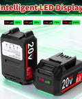 2 Pack 3.5Ah Lithium Battery For Skil 20V PWR CORE Battery with LED Display showing charge levels and battery design details.