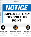 Heavy Duty Reflective Aluminum Employees Only Sign Real Deal Staff Access Warning Plate 10x7 inch blue notice sign