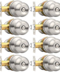 Privacy Interior Door Knobs And Bed Bath Levers No Key Needed Brushed Nickel Lockset 8 Pack Easy Install Durable Home Door Hardware