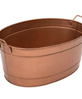 Oval Copper Plated Galvanized Tub For Rustic Farmhouse Decor And Garden Planter Outdoor Utility Bin With Vintage Dairy Store Vibe Durable Handcrafted Metal Basin