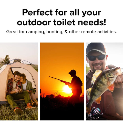 Biodegradable Powder Toilet Waste Bags With Leak Proof Double Bag Design For No Mess Camping RVing Hiking And Boating Ten Pack image
