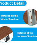 Heavy Duty Long Frame Rigid Casters 4 Pack 0.9 Inch Silver Wheels for Shop Cart, installed on furniture sides and bottoms.