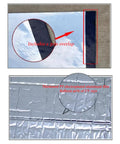 No Sweat Ultra Thick Self Adhesive Bitumen Membrane Roll showing a seam overlap and thick aluminum film for UV protection.