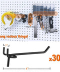 30 Pack Must Have 4 Inch Metal Pegboard Hooks Set Fits One Eighth Inch And One Quarter Inch Pegboards With One Inch Spacing Durable Steel