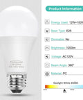 Product Information Powerful 100W Equivalent E26 LED Bulbs Daylight White 6500K Non-Dimmable Medium Screw Base Energy Saving Halogen Replacement 4-Pack Super Bright For Kitchen Garage And Office Lighting with details.