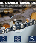 Close-up of Heavy Duty 12 Inch Chainsaw Chain Kit segment highlighting features like low vibration, anti-fracture, and wear-resistant.