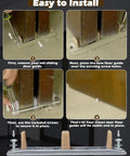Installation process of Sliding Closet Door Floor Guide Kit Compatible With Prime-Line N 6560 with adjustable brown nylon tips.