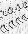Eight Pack Pegboard Hooks For One Quarter Inch Pegboards Heavy Duty Metal Tool Hangers Wall Mounted Organization for tools.