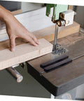 Top Shelf Wood Pen Blanks For Turning 8 Pack Exotic Lumber With Sick Rotating Grain Pattern Killer DIY Kit on a bandsaw.