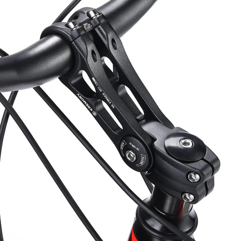 Adjustable Bicycle Stem Fits 25.4mm And 31.8mm Handlebars 110mm Or 130mm Length Riser MTB Road BMX Aluminum Alloy With 0 To 85 Degrees Of Tilt Compatible With 28.6mm Steerer