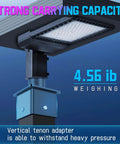 Heavy Duty 2-3/8 Inch Vertical Tenon Pole Adapter For 5 Inch Square Light Poles supporting an outdoor light fixture