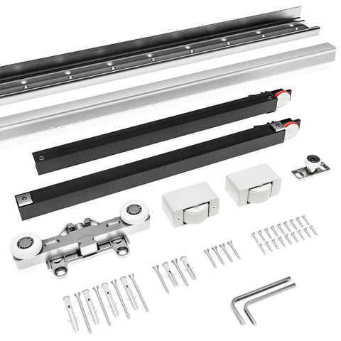 Soft Close Concealed Door Hardware Kit With Hidden Sliding Track For 31 To 43 Inch Doors Beefed Up Heavy Duty Sliding System