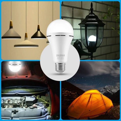 Emergency Rechargeable LED Light Bulb With Hook For Home And Travel Stays Lit During Outages 12W 1200mAh multi-use