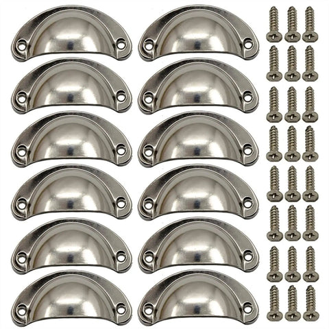 Cool Retro Metal Cabinet Handles Set Of 12 Antique Brass Shell Pull Handles For Kitchen Drawers Doors And Furniture Knobs Easy Install With Screws Included Ideal For Cabinets Wardrobes Dressers Cupboards