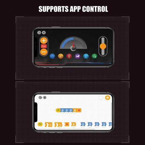 App control interface for V8 Engine Model Kit With 8 Cylinder Visible Engine, LED Lights, Motor, And App Control, 660 pieces