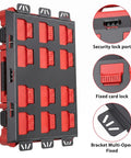 2 Pack Metal Mounting Plates With 100 Lb Load Capacity For Standard Tool Storage Boxes showing lock features